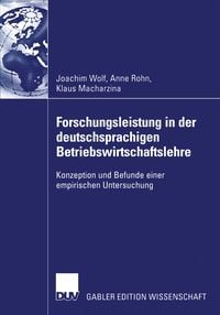 Produktbild: Forschungsleistung in der deutschsprachigen Betriebswirtschaftslehre