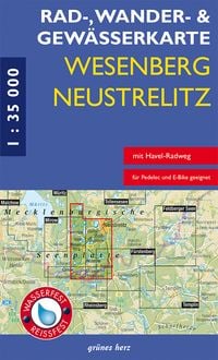 Produktbild: Rad-, Wander- und Gewässerkarte Wesenberg, Neustrelitz - Havel von Ratzeburg bis zum Röblinsee