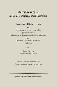 Produktbild: Untersuchungen &uuml;ber die Auriga-Dunkelwolke
