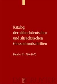 Produktbild: Katalog der althochdeutschen und alts&auml;chsischen Glossenhandschriften