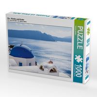Produktbild: CALVENDO Puzzle Oia - Kirche und Krater auf Santorin | 1000 Teile Lege-Gr&ouml;&szlig;e 64x48cm Foto-Puzzle f&uuml;r gl&uuml;ckliche Stunden