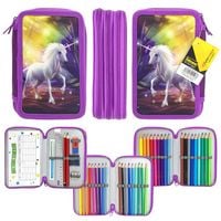 Produktbild: Idena Federmappe Triple Einhorn lila 47 Teile