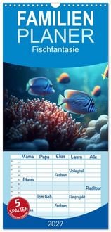 Produktbild: Familienplaner 2027 - Fischfantasie mit 5 Spalten (Wandkalender, 21 x 45 cm) CALVENDO