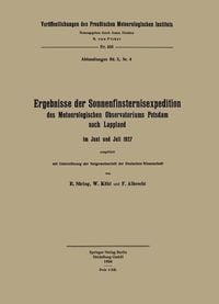 Produktbild: Ergebnisse der Sonnenfinsternisexpedition