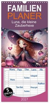 Produktbild: Familienplaner 2027 - Luna, die kleine Zauberhexe mit 5 Spalten (Wandkalender, 21 x 45 cm) CALVENDO