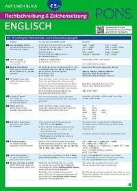 Produktbild: PONS Rechtschreibung und Zeichensetzung auf einen Blick Englisch