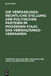 Produktbild: Die verfassungsrechtliche Stellung der politischen Parteien