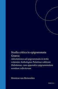 Produktbild: Studia Critica in Epigrammata Graeca