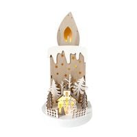 Produktbild: HTI-Living Weihnachtsdeko Kerze und Kirche Natur Wei&szlig; Weihnachtsdeko Kerze und Kirche Natur Wei&szlig;