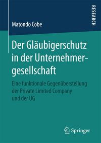 Produktbild: Der Gl&auml;ubigerschutz in der Unternehmergesellschaft