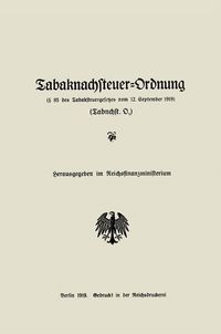 Produktbild: Tabaknachsteuer-Ordnung