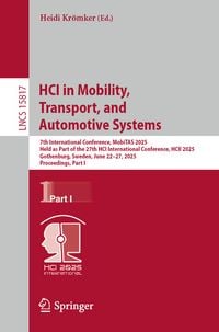 Produktbild: HCI in Mobility, Transport, and Automotive Systems