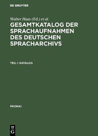 Produktbild: Gesamtkatalog der Sprachaufnahmen des Deutschen Spracharchivs