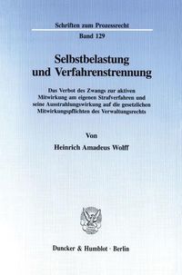 Produktbild: Selbstbelastung und Verfahrenstrennung.