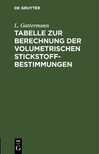 Produktbild: Tabelle zur Berechnung der volumetrischen Stickstoff-Bestimmungen