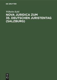 Produktbild: Nova Juridica zum 35. Deutschen Juristentag (Salzburg)