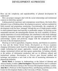 Produktbild: Development as Process