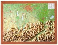 Produktbild: Relief Bayerisches Oberland 1:400.000 mit Holzrahmen