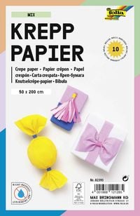 Produktbild: Folia Krepppapier-Rollen MIX, 50x200cm, 10 Rollen farbig sortiert
