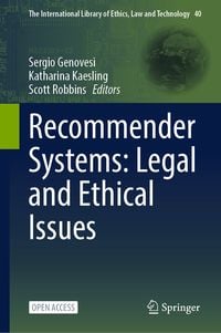 Produktbild: Recommender Systems: Legal and Ethical Issues