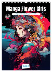 Produktbild: Manga Flower Girls (Wandkalender 2026 DIN A3 hoch), CALVENDO Monatskalender
