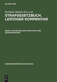 Produktbild: &sect;&sect; 339-358; Nachtrag zum StGB; Gesamtregister