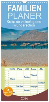 Produktbild: Familienplaner 2026 - Kreta so vielseitig und wundersch&ouml;n mit 5 Spalten (Wandkalender, 21 x 45 cm) CALVENDO