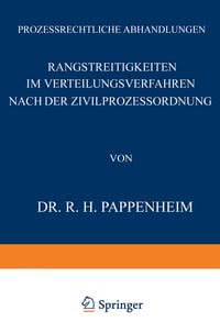 Produktbild: Rangstreitigkeiten im Verteilungsverfahren nach der Zivilprozessordnung