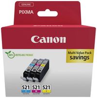 Produktbild: Canon Druckerpatrone CLI-521 C/M/Y Multipack Original Kombi-Pack Cyan, Magenta, Gelb 2934B015