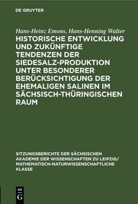 Produktbild: Historische Entwicklung und zuk&uuml;nftige Tendenzen der Siedesalz-Produktion unter besonderer Ber&uuml;cksichtigung der ehemaligen Salinen im s&auml;chsisch-th&uuml;ringischen Raum