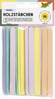 Produktbild: Folia Holzst&auml;bchen PASTELL, 114x10x2mm, 50 St&uuml;ck