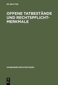 Produktbild: Offene Tatbest&auml;nde und Rechtspflichtmerkmale