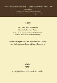 Produktbild: Untersuchungen &uuml;ber die automatische L&ouml;sung von Aufgaben der konstruktiven Geometrie