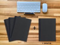Produktbild: A 4 Notizbuch - Set, 3+1 gratis, Luxury 80 Seiten SCHWARZ ONYX GLITTER-OPTIK, kariert 10x10mm