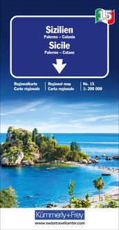 Sizilien Nr. 15 Regionalkarte Italien 1:200 000  LZ bis 2026 Hallwag Kümmerly+Frey AG