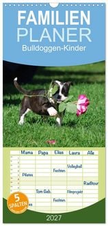 Produktbild: Familienplaner 2027 - Bulldoggen-Kinder mit 5 Spalten (Wandkalender, 21 x 45 cm) CALVENDO