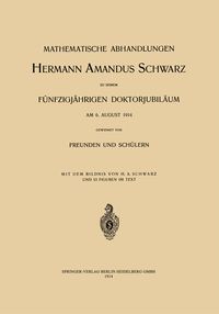 Produktbild: Mathematische Abhandlungen Hermann Amandus Schwarz