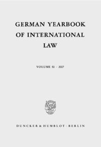Bild vom Artikel German Yearbook of International Law - Jahrbuch für Internationales Recht. vom Autor Jost Delbrück
