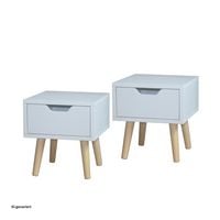 Produktbild: HTI-Living HTI-Living Nachttisch 1 Schublade 2er-Set Thekla Wei&szlig;