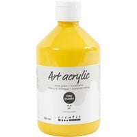 Produktbild: Creativ Company Acrylfarbe, Mattglänzend, Transparent, Primärgelb, 500 ml/ 1 Fl.