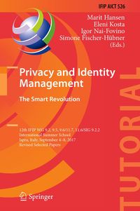 Produktbild: Privacy and Identity Management. The Smart Revolution