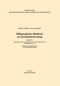 Produktbild: Bibliographisches Handbuch zur Sprachinhaltsforschung