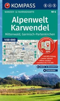 Produktbild: KOMPASS Wanderkarte 6 Alpenwelt Karwendel Mittenwald, Garmisch-Partenkirchen 1:50.000