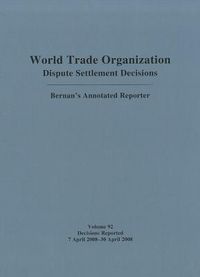Produktbild: Bernan Press: Dispute Settlement Decisions: Bernan's Annotat