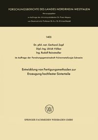 Produktbild: Entwicklung von Fertigungsmethoden zur Erzeugung hochfester Sinterteile