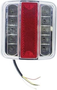 Produktbild: Berger & Schr&ouml;ter Anh&auml;nger-R&uuml;ckleuchte Blinker, Bremslicht, R&uuml;ckleuchte, Kennzeichenleuchte rechts 12 V Rot, Silber Klarglas