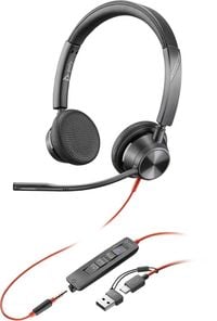 Produktbild: HP Poly Blackwire C3325-M On Ear Headset kabelgebunden Stereo Schwarz Mikrofon-Rauschunterdr&uuml;ckung Headset, Lautst&auml;rkeregelung