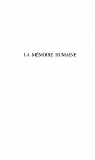 Produktbild: La Memoire Humaine