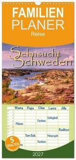 Produktbild: Familienplaner 2027 - Sehnsucht Schweden - Sverige mit 5 Spalten (Wandkalender, 21 x 45 cm) CALVENDO