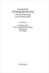 Produktbild: Festschrift f&uuml;r Ottmar Breidling zum 70. Geburtstag am 15. Februar 2017